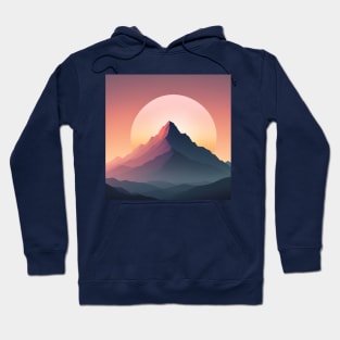 Minimalist aesthetic mountain peak silhouette Hoodie